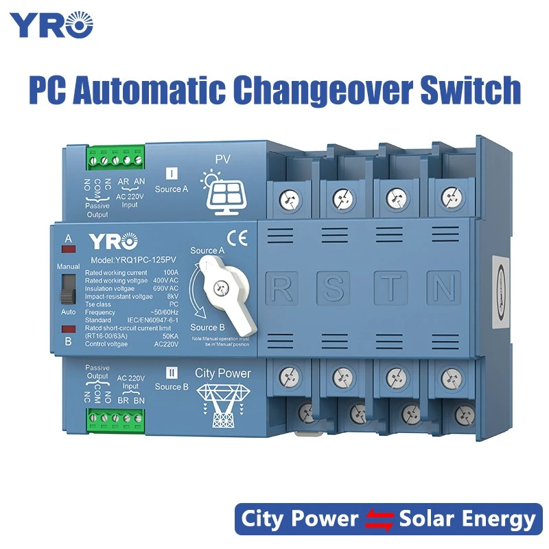 4P 125A 400V PV PC ATS